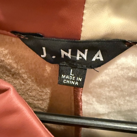 J.NNA Camel Combo Colorblock Faux Leather Shacket Y2K Size Large - Picture 3 of 3